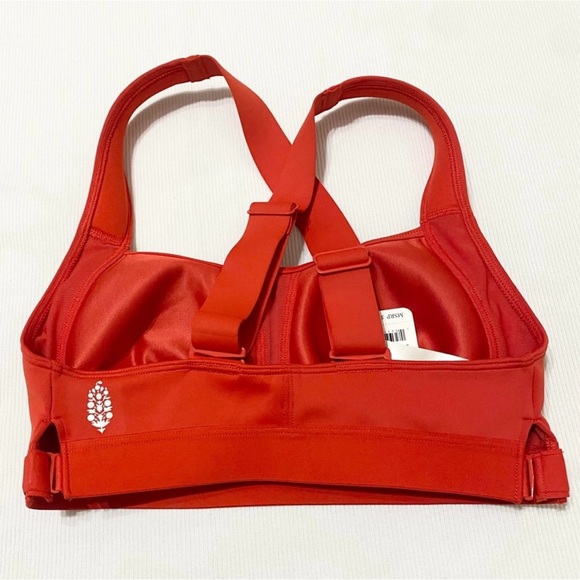 ๐ NWT Free People Movement Make A Move Sports Bra Tango Red Adjustable Straps XS - Picture 9 of 13